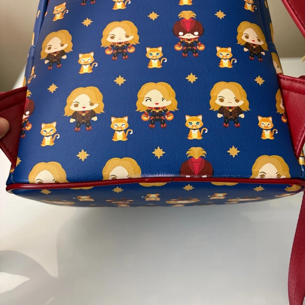 EUC Loungefly Marvel Captain Marvel Mini Backpack Chibi Goose Cat Flerken - Picture 8 of 11